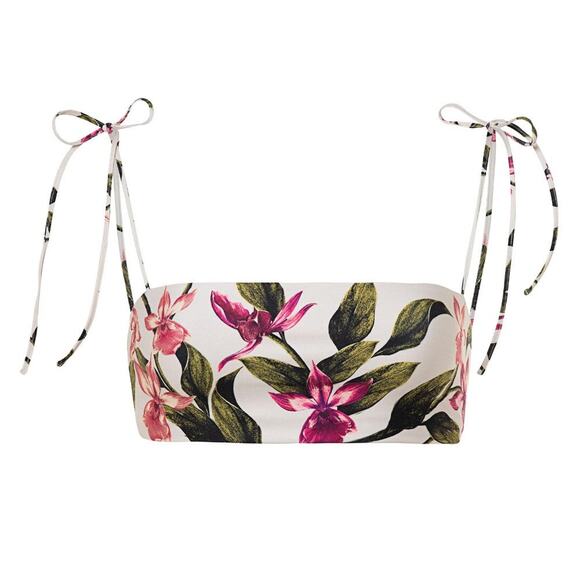 Agua Bendita Primavera Pasado Bikini Top - M Pink Floral